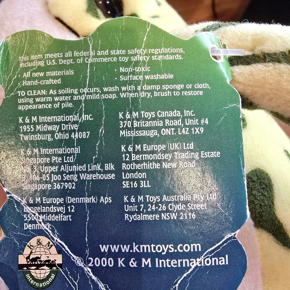 1999 Vtg‎ K&M International Slumpers Bull Frog Plush Yellow 17 in w/Tags